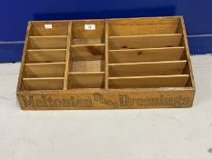 Advertising: 20th cent. Meltonian Shoe Dressings oak shop display stand. 10½ins. x 22ins.