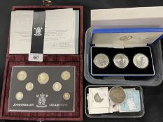 Coins/Numismatics: GB presentation pack of three Royal Mint proof fine silver 2006 Britannia.