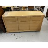 21st cent. Designer Furniture: Oak Winsor Stockholm three drawer sideboard with cupboards under on
