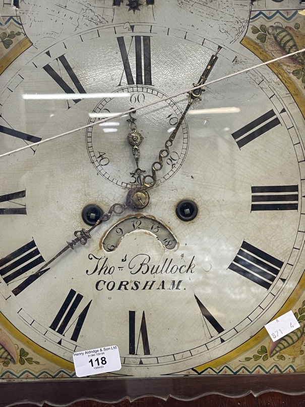 Clocks: Mid 19th cent. Short door mahogany longcase with break arch ...