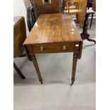 19th cent. Mahogany tripod table A/F, and a small round mahogany table with a folding base. Mahogany