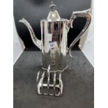Platedware: 20th cent. Coffee pot and toast rack.