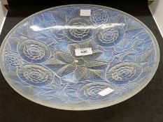 The Mavis and John Wareham Collection: Art Deco French opalescent shallow bowl with organic floral