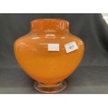 The Mavis and John Wareham Collection: Monart vase orange and red, aventurine in bubbles, applied