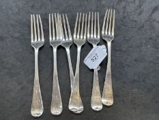 Hallmarked Silver: Flatware dessert forks, Exeter marks, William Woodman, Bristol, 1818/19.