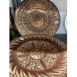 18th/19th cent. Hispano-Moresque copper lustre decorated chargers. Provenance - given by Lady Fox to