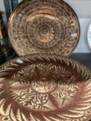 18th/19th cent. Hispano-Moresque copper lustre decorated chargers. Provenance - given by Lady Fox to