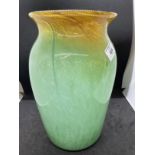The Mavis and John Wareham Collection: Gray-Stan tall vase, green rising to yellow baluster shape,