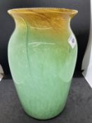 The Mavis and John Wareham Collection: Gray-Stan tall vase, green rising to yellow baluster shape,