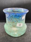 The Mavis and John Wareham Collection: Monart vase pale green with blue and multi coloured