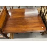 Early 20th cent. Mahogany rectangular tilt top dining table on turned central support with tripod