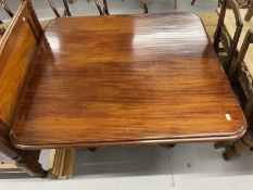 Early 20th cent. Mahogany rectangular tilt top dining table on turned central support with tripod