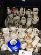 Ceramics: Copeland Spode tea set for two, blue and white design plus six items of Czechoslovakian