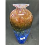 The Mavis and John Wareham Collection: Adam Aaronsen signed vase, blue rising to deep red. 13¾ins.