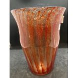 The Mavis and John Wareham Collection: Monart vase brown/red in vertical stripes leading ring of