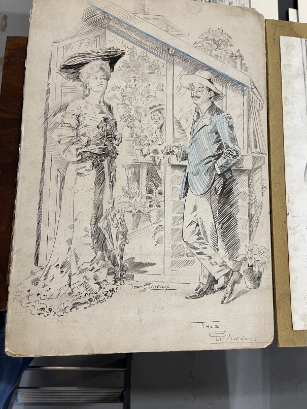 20th cent. English School: Collection of signed and unsigned pen and ink illustrations from early - Image 6 of 7