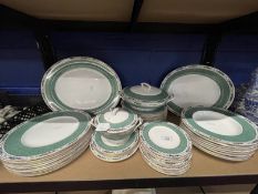 20th cent. Ceramics: Royal Worcester c1303 pattern dinner service, centre undecorated green