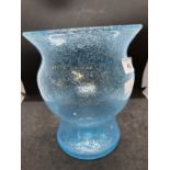 The Mavis and John Wareham Collection: Blue bubbled vase, possibly Walsh Walsh Pompeian. 7¾ins.