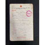 Militaria: Unusual note on Red Cross stationery to a lady in Guernsey with Nazi and Censors stamps.