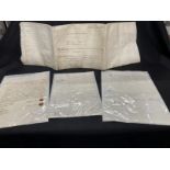 Ephemera: Collection of four signed deeds dating from 1692 hailing from London, Surrey and