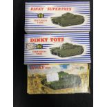 Toys & Games: Diecast Dinky Toys, No. 651 Centurion Tank x 2 in blue/white box, plus one in end flap