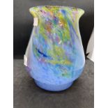 The Mavis and John Wareham Collection: Monart vase pale blue with multicoloured inclusions to two