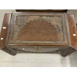 20th cent. Carved camphor wood marriage chest with sliding tray. Approx. 40ins. x 21ins. x 22ins.