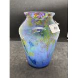 The Mavis and John Wareham Collection: Monart vase pale blue with multicoloured inclusions to top