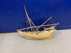 20th cent. Madagascan balsa wood model of an indigenous fishing boat.