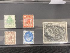 Stamps: GB fine used, hinged 1929, U.P.U Congress London SG434 - 438 £1 black.