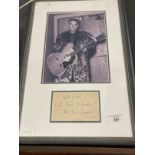 Rock/Pop: Jiles Perry 'J.P' Richardson Junior A.K.A The Bog Bopper 1930-1959 signed note 'Hello