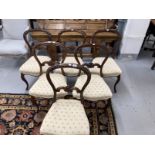19th cent. Rosewood hoop scroll back dining chairs. (6)