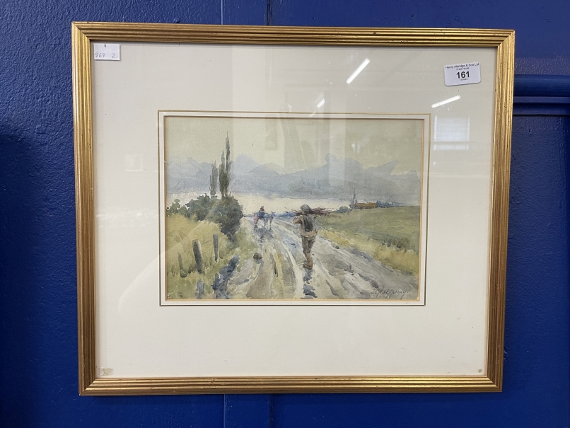 John Halfpenny (1853-1933) RA: Watercolour of a rustic scene, signed bottom right. 11ins. x 7½ins.