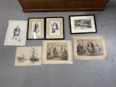 19th/20th cent. English School: Pen, ink and other illustrations to include George Du Maurier,