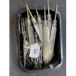 Fish knives and fork blades (handles missing), Birmingham, Frederick Elkington 1887/88. Approx. 12½