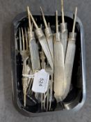Fish knives and fork blades (handles missing), Birmingham, Frederick Elkington 1887/88. Approx. 12½