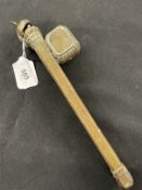 19th cent. Islamic brass scribe's travelling inkwell and pen holder.