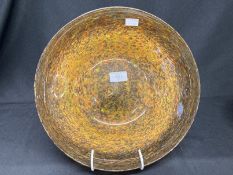 The Mavis and John Wareham Collection: Monart bowl orange and brown with aventurine. Dia. 12¼ins.