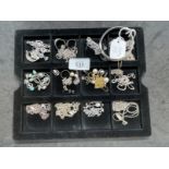 Jewellery: Collection of silver jewellery to include necklets, brooches, bangle, earrings. Total
