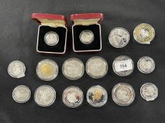 Coins/Numismatics: Solomon Islands 2 x 2002 Golden Jubilee $5 silver/gold proof coins and proof $