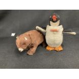 Toys: 20th cent. Japanese clockwork 'Modern Toys' Jolly Penguin and Walking Bear both with