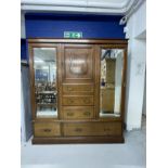 20th cent. Arts and Crafts mahogany, mirror fronted wardrobe by John Taylor & Son of Edinburgh,