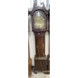 18th cent. Mahogany cased 30 hour longcase clock, John Fickell Crediton, brass engraved chapter ring
