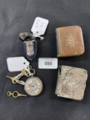 Hallmarked Silver: Thimbles, Birmingham and Chester, enclosed in leather thimble case, retail