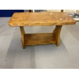 Light oak coffee table with shelf. 42ins. x 19ins. x 19ins. Dark oak coffee table with a