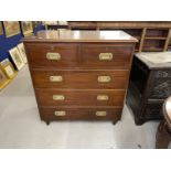 Maritime/Harland and Wolff: 19th century oak campaign chest of two short and three long drawers