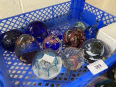 The Mavis and John Wareham Collection: Paperweights: Caithness 'Maydance' blue upright and circle,