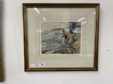 Henry Wilkinson (1921-2011): Signed limited editions fishing and woodpeckers. 9ins. x 8ins. (2) &