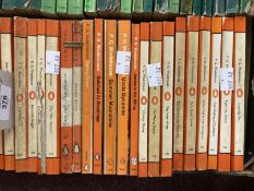Books: 1950s/60s Penguin Fiction Library (orange) paperbacks. Twenty titles by P.G. Wodehouse,