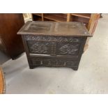 18th cent. Mule chest of modest proportions with later alterations. 20ins. x 39ins. x 30ins.